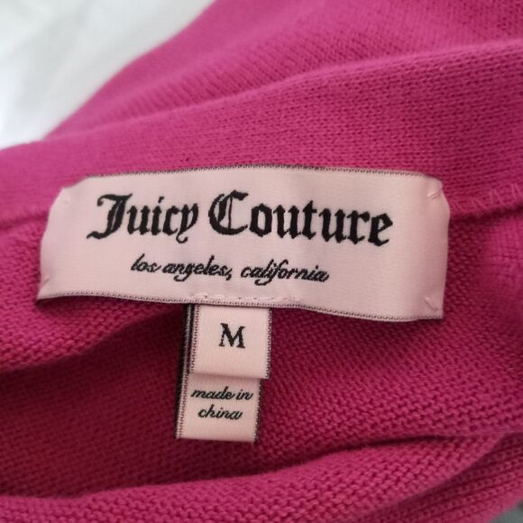 Juicy Couture Hot Pink Bow Sweater Top Size M Barbiecore  /B17 - Picture 5 of 6